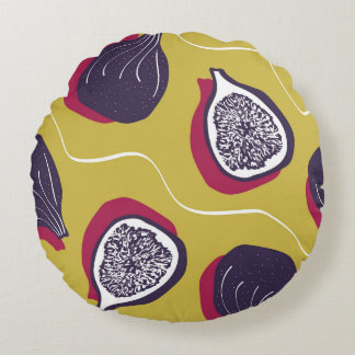 Stiliserad Vintage av bilder Vegetable Print Rund Kudde
