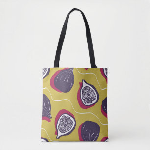 Stiliserad Vintage av bilder Vegetable Print Tygkasse