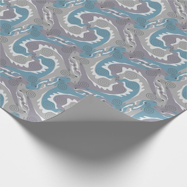 Stiliserad Virvlande Harar Tesselation 3 Omslag P Presentpapper (Hörn)