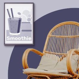 Stiliserad vit-blå smoothie Tumbler Kitchen Art Canvastryck