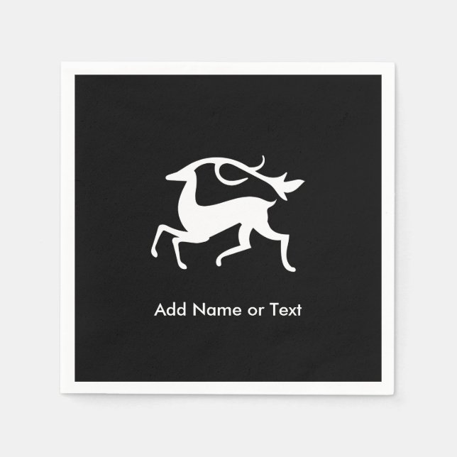 Stiliserad vit jul-Hjort Pappersservett (Framsidan)