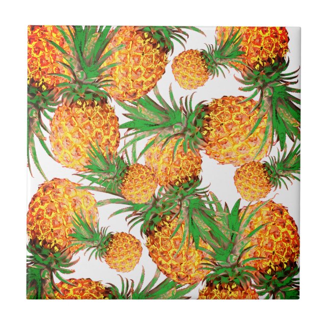 Stiliserade ananas Mönster Yummy Kakelplatta (Framsidan)