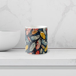 Stiliserade Art nouveau-fjädrar Kaffemugg
