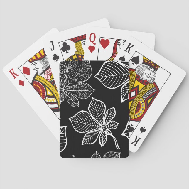 Stiliserade blad 3 casinokort (Baksidan)