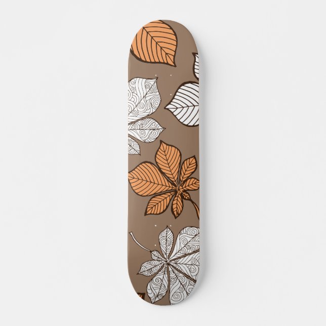 Stiliserade blad 7 mini skateboard bräda 18,5 cm (Framsida)