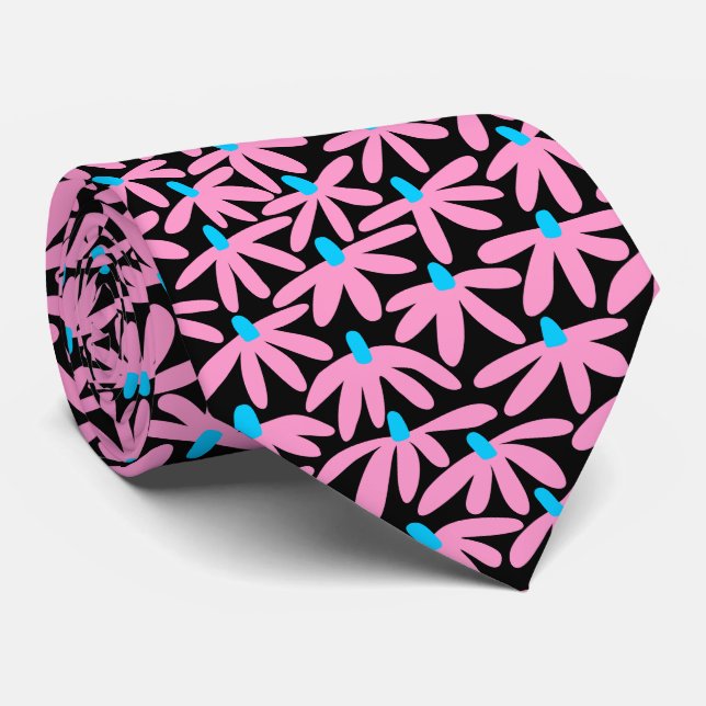 Stiliserade blommor - Rosa, Himlar Blue och Black Slips (Rullad)