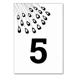 Stiliserade Bordsnummer för Peacock Modern Bröllop