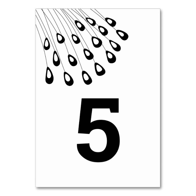 Stiliserade Bordsnummer för Peacock Modern Bröllop (Framsidan)