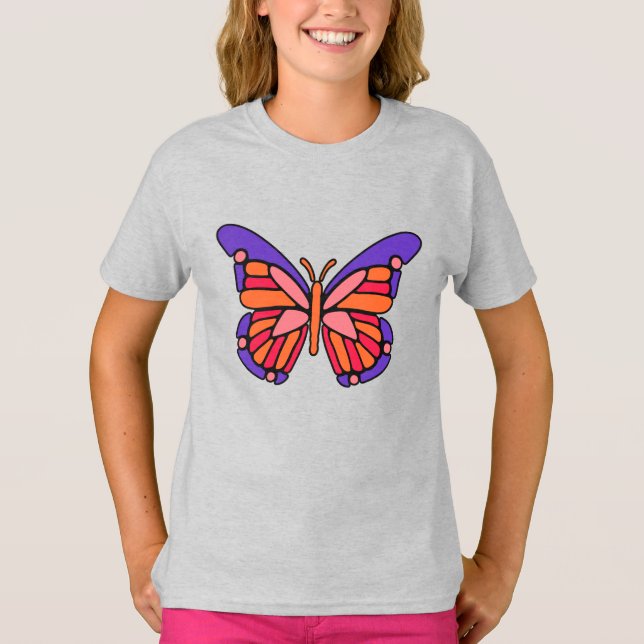 Stiliserade fjärilskjortor och jacka tee shirt (Framsida)