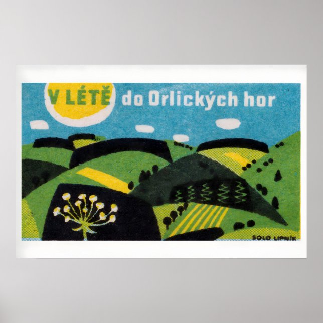 Stiliserade kullar Tjeckoslovakien 1960-70-tal Mat Poster (Framsidan)
