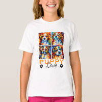 Stiliserade kute Puppies T-Shirt