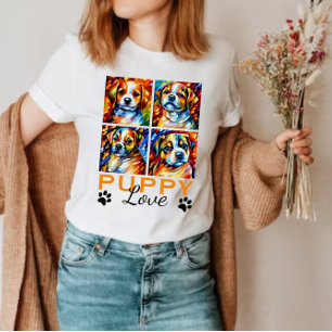 Stiliserade kute Puppies T-Shirt