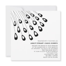 Stiliserade Peacock Feathers Modern Bröllop