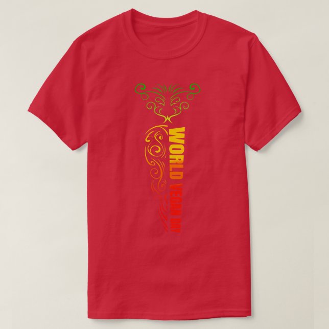 Stiliserade prydnadsföremål ruttnar World Vegan Da T Shirt (Design framsida)