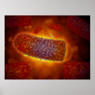 Stiliserade Rabies Virus Partices 2 Poster