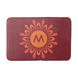 Stiliserade solsymbol anpassade monogram badmattor badrumsmatta