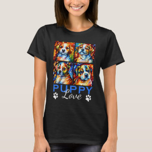Stiliserade stympade valpar t shirt