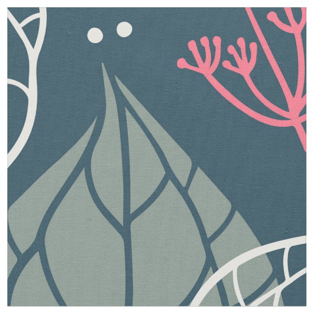 Stiliserade tropiska löv mönster tyg (Närbild)