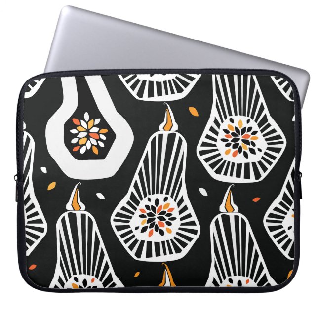 Stiliserade vallningsfrön: Sömlös design Laptop Fodral (Framsidan)