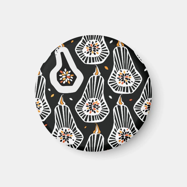 Stiliserade vallningsfrön: Sömlös design Magnet (Framsidan)