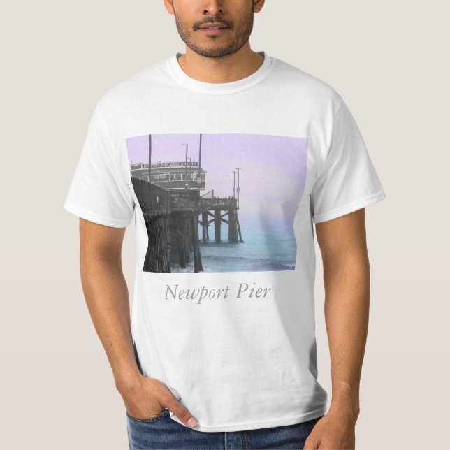 Stiliserat bildnät för Newport Pier T Shirt (Framsida)