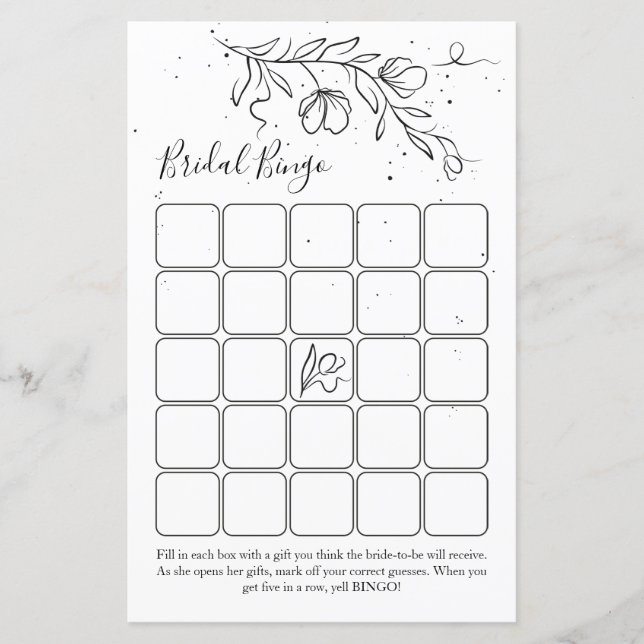 Stiliserat bingo-spel för blommar gren möhippa (Framsida)