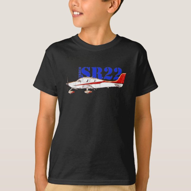 Stiliserat Cirrus SR22-plan med fet typografi T Shirt (Framsida)