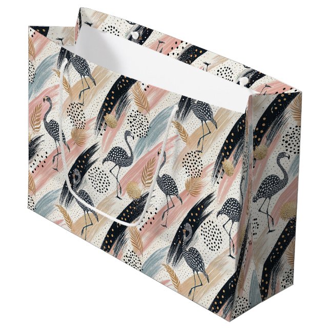 Stiliserat Flamingo och Brushstroke Mönster (Framsidan Vinklad)