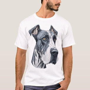 Stiliserat Great Dane-huvud T Shirt