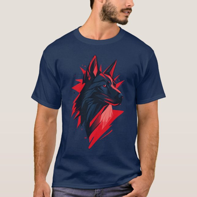 Stiliserat hundhuvud t shirt (Framsida)