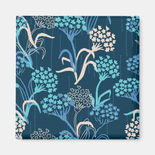 Stiliserat Hydrangea-Blommönster - Elegant Blue Magnet