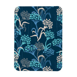 Stiliserat Hydrangea-Blommönster - Elegant Blue Magnet