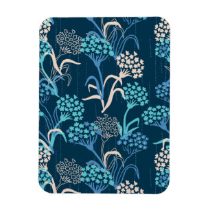 Stiliserat Hydrangea-Blommönster - Elegant Blue Magnet