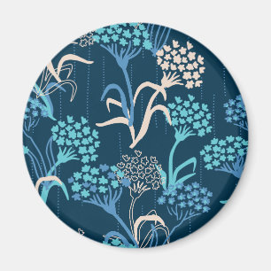 Stiliserat Hydrangea-Blommönster - Elegant Blue Magnet