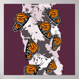 Stiliserat Insektert Orange för monarch Butterflie Poster