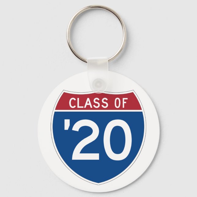 Stiliserat interstate-tecken | Klass 2020 Nyckelring (Framsida)