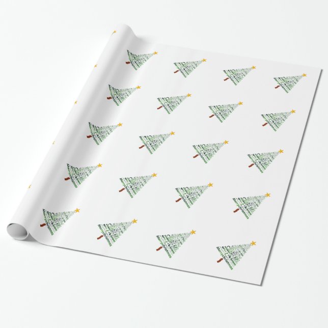 Stiliserat julgranspapper presentpapper (Utrullad)