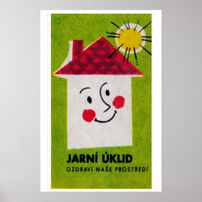 Stiliserat Leende Ansikte Tjeckoslovakien 1960-70 Poster (Framsidan)