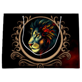 Stiliserat Lejont huvud Porträtt i Mandala Ram