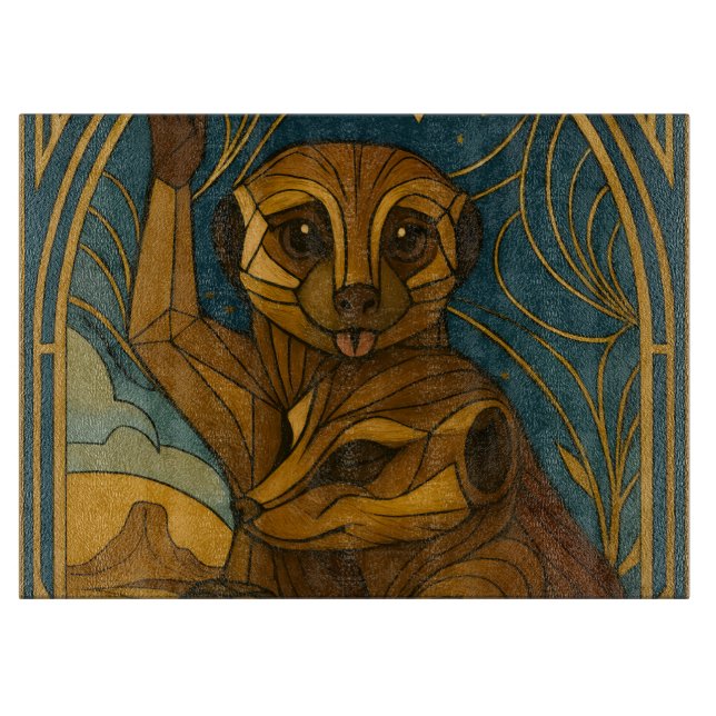 Stiliserat Meerkat-par under Starry Himmel (Framsidan)