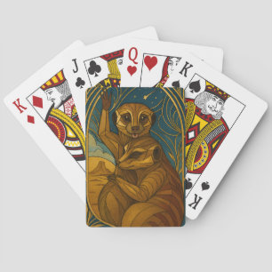 Stiliserat Meerkat-par under Starry Himmel Casinokort