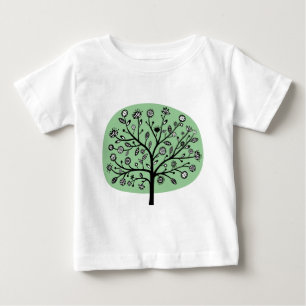 Stiliserat nedre Träd - Fäst Grönt T Shirt