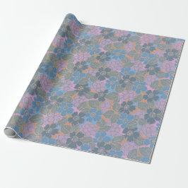 Stiliserat Retro Blommönster Presentpapper