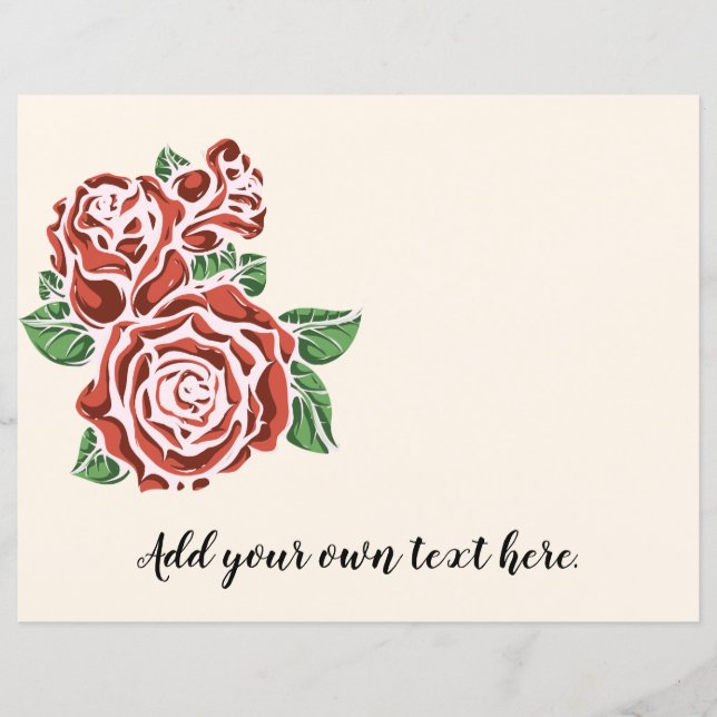 Stiliserat rött rosor Journal Scrapbook-papper (Framsida)