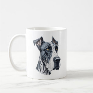 Stiliserat stor dansk huvud kaffemugg