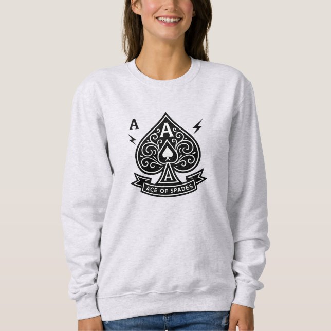 Stilized Ace of Spades - Art-Deco Vector Emblem T Shirt (Framsida)