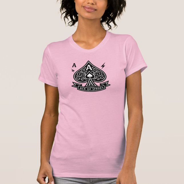 Stilized Ace of Spades - Art-Deco Vector Emblem T Shirt (Framsida)