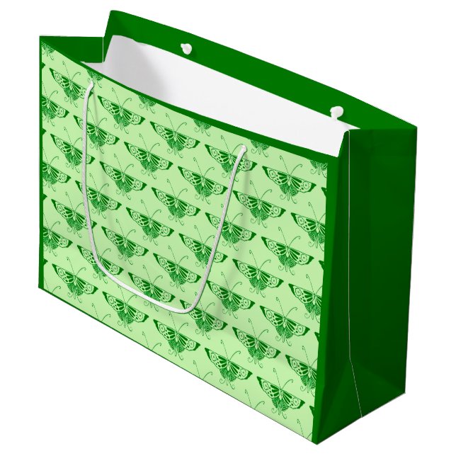 Stilized Art Deco-fjäril - emerald grönt (Framsidan Vinklad)