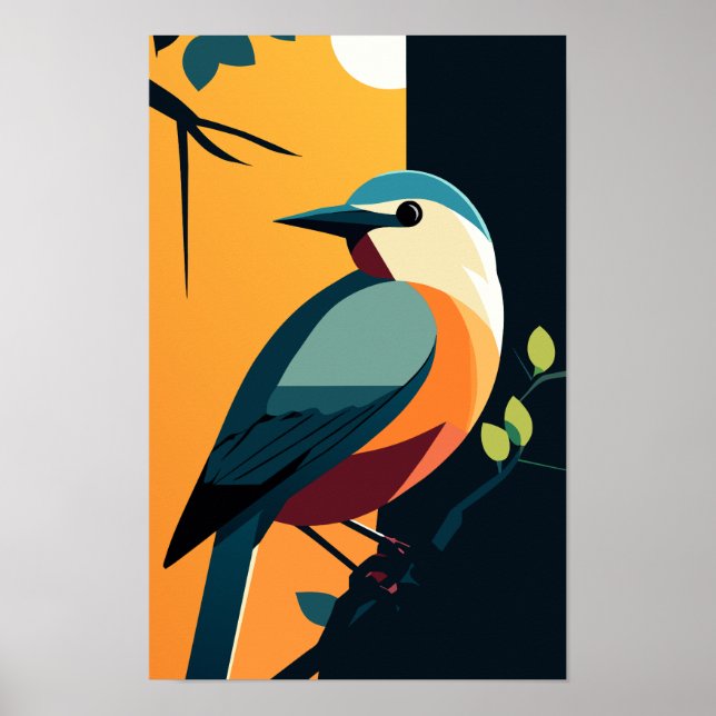 Stilized Bird Art Bird Gallery Art Bird of PreyArt Poster (Framsidan)