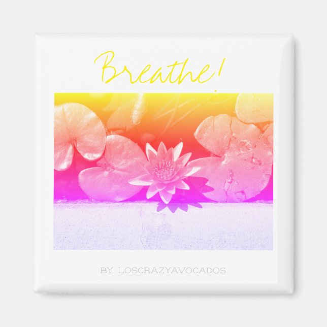 Stilized Breathe Vatten Lily Flower Plants Magnet (Framsidan)